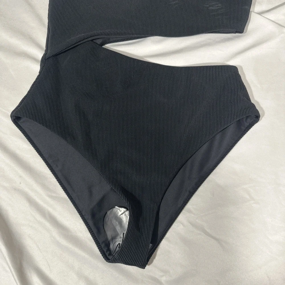 NEW Beach Riot [ XS ] Celine Cutout‎ Rib One Shoulder One Piece Swimsuit U1524